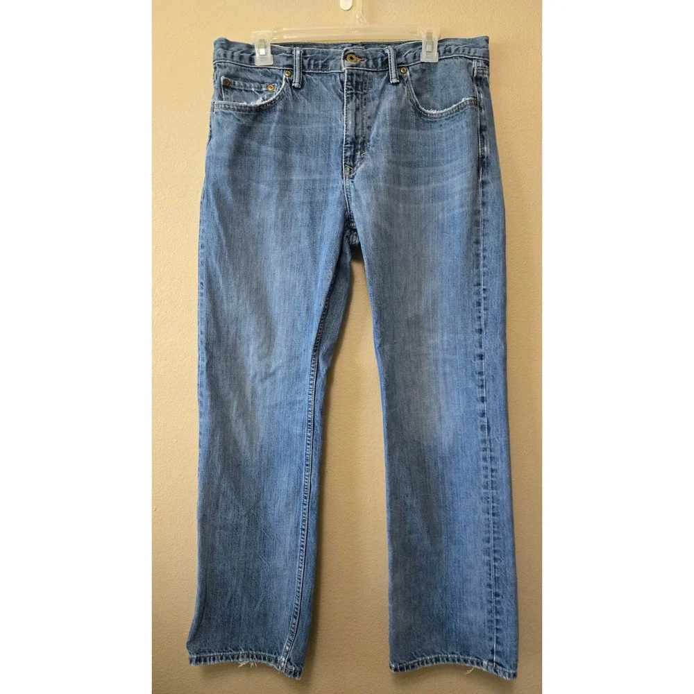 Banana Republic Mens Straight Leg Light Wash Blue Denim Jeans 34x30
